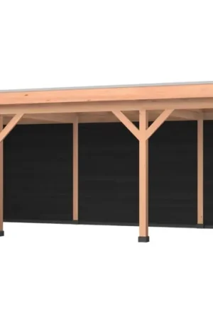 Douglas overkapping, 900 x 350, met zwarte achterwand en twee zijwanden, Westwood Comfort Must-Have